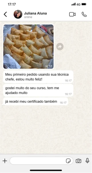 Depoimento de aluno do curso de Assados