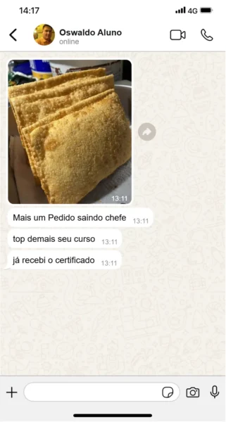 Depoimento de aluno do curso de Assados