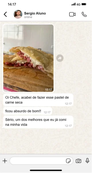 Depoimento de aluno do curso de Assados
