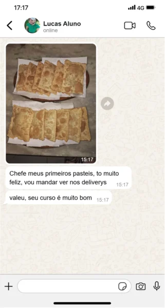 Depoimento de aluno do curso de Assados
